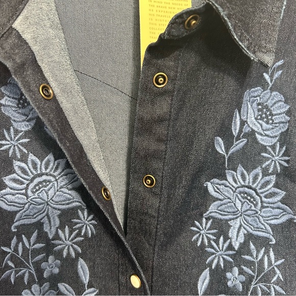 NWT Stetson Embrodiered Dark Denim Snap Front Shirt Sz XL - Picture 6 of 14